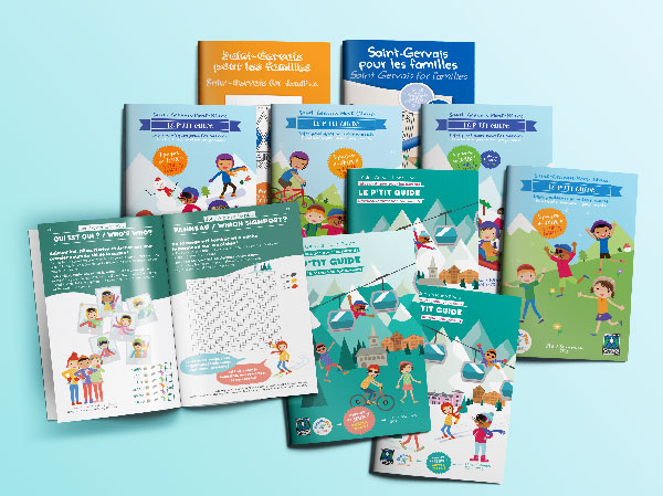 Collection de petits guides avec les infos utiles pour les enfants et des jeux à réaliser