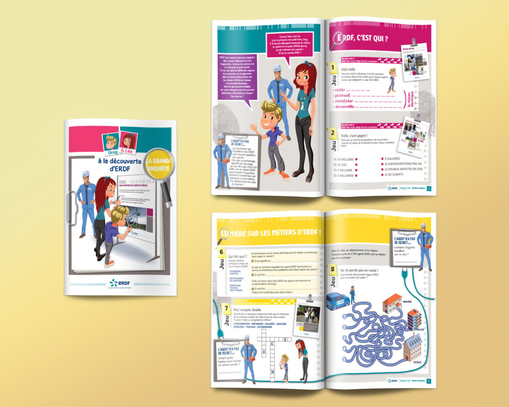 Livret jeux pour découvrir les métiers et l'entreprise ERDF