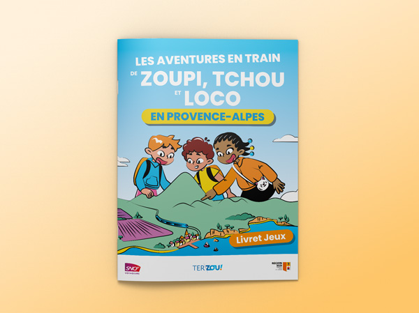 Livret de jeux pour occuper les enfants et leur faire découvrir la région PACA pendant le trajet en train.